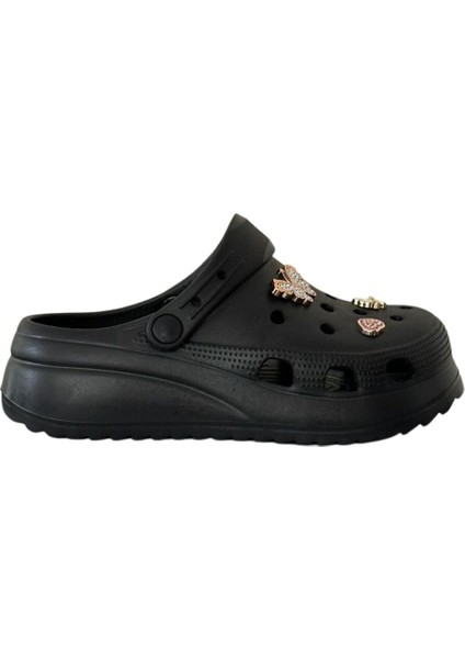 E428 Siyah Kadın Hastane Sabo Terlik Sandalet modelleri