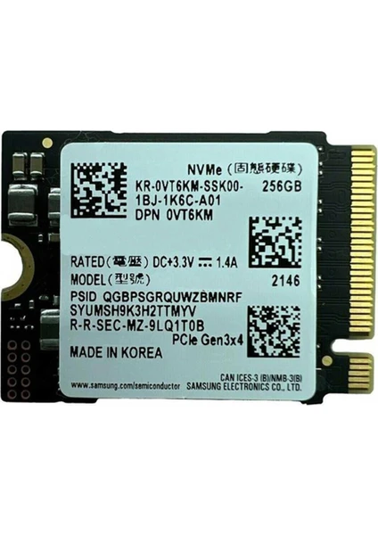 Pm9B1 256GB M.2 NVMe SSD