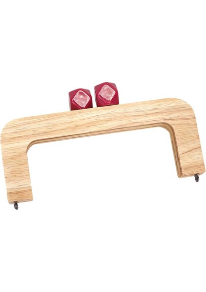 Ahşap Burs Renkli Boncuklu - Natürel 20CM - Fuşya