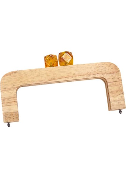 Ahşap Burs Renkli Boncuklu - Natürel 20CM - Sarı