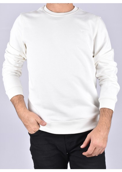 R2247 Pamuk Bisiklet Yaka Sweat /ekru/xl