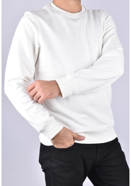 R2247 Pamuk Bisiklet Yaka Sweat /ekru/xl