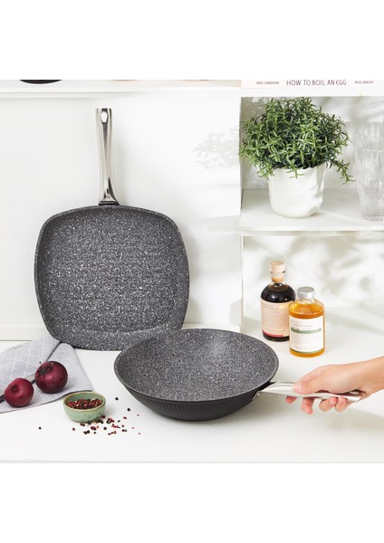 Biogranit Leona Wok Grill Set 28 cm modelleri