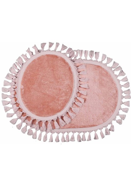 Modern Simirna Dekoratif Peluş Oval Ponpon Saçaklı Klozet Takımı fiyatları