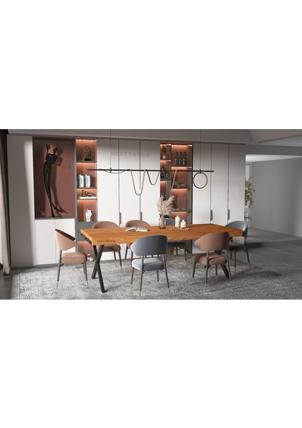 Masif Ahşap Sirius Yemek Masası 85*220*76CM