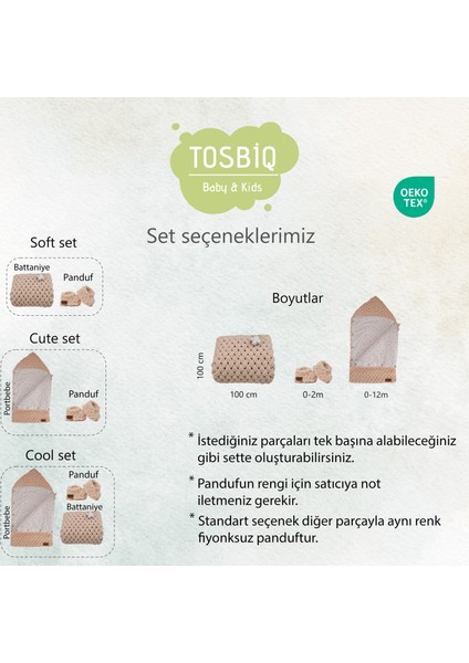 Tosbiq Baby Portbebe Bebek Uyku Tulumu 0-12M Kahverengi Unisex Alize Puffy Sıcak Rahat Yatak Kundak OEKO TEX Sertifika