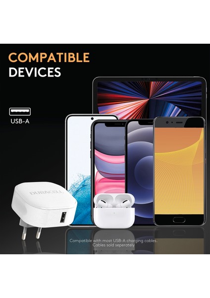 12W Telefon / Tablet Şarj Başlığı 1xusb 5V/2.4A - Beyaz fırsatları