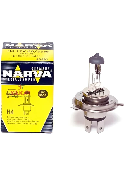 H4 12V 60 55W P43T Tırnaklı Halogen Ampul