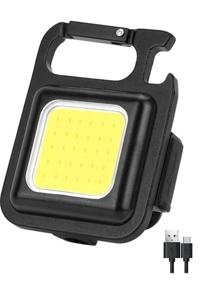 Mini El Feneri LED Mıknatıslı, Ayaklı, Anahtarlıklı Kamp, Acil Durum 800 Lümen 30 Cob