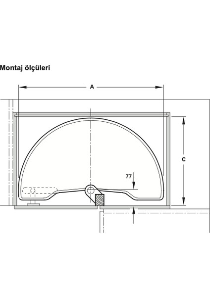 Jet 180 Köşe Kiler Sistemi Antrasit 75CM