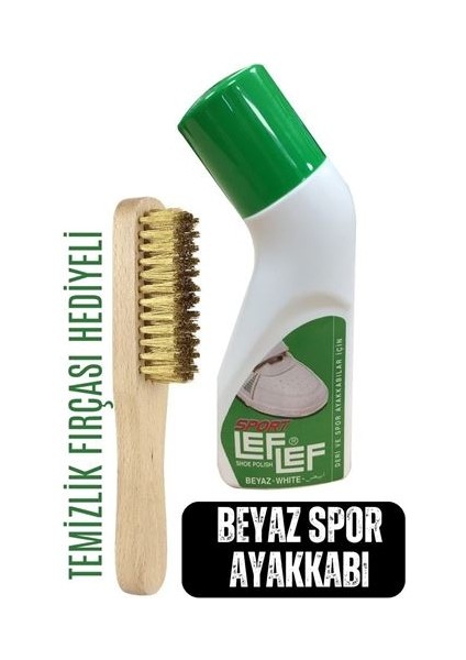 Nuri Leflef Beyaz Spor Ayakkabı Boyası Temizlik Fırçalı Set