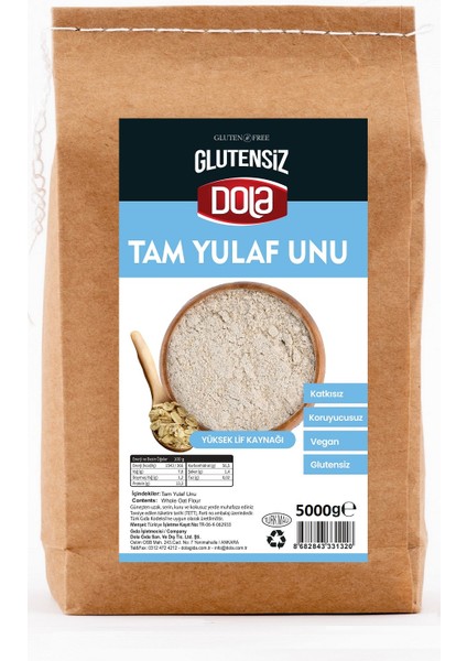 Glutensiz Tam Yulaf Unu 5 kg