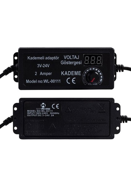 Wınlıght 3V-24V 2 Amper Dijital Ayarlı Adaptör 5.5x2.5 mm Uçlu