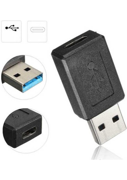 USB 3.0 Erkek To USB 3.1 Type-C Dişi Çevirici Dönüştürücü Adaptör
