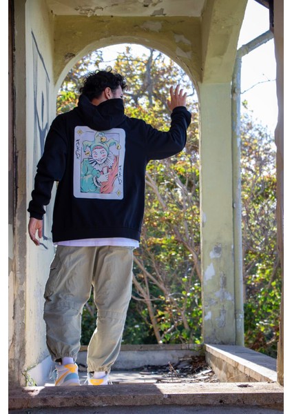 Unisex Oversize Joker Illustration Sweatshirt Hoodie modelleri