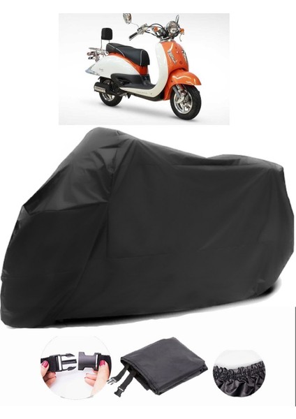 Asya Nostalji 125 Siyah Motosiklet Branda Su Geçirmez Dayanıklı Kumaş