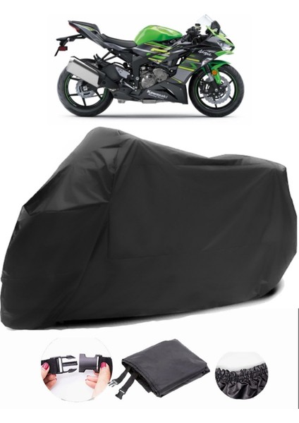 Kawasaki Ninja Zx-6r Siyah Motosiklet Branda Su Geçirmez Dayanıklı Kumaş