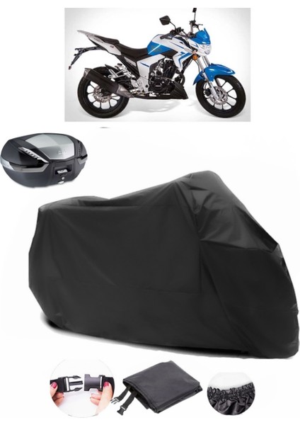 Falcon Sharp 170 Siyah Arka Çanta Uyumlu Motosiklet Branda Su Geçirmez Dayanıklı Kumaş
