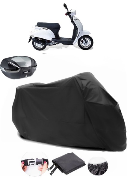 Falcon Soft 50 Siyah Arka Çanta Uyumlu Motosiklet Branda Su Geçirmez Dayanıklı Kumaş
