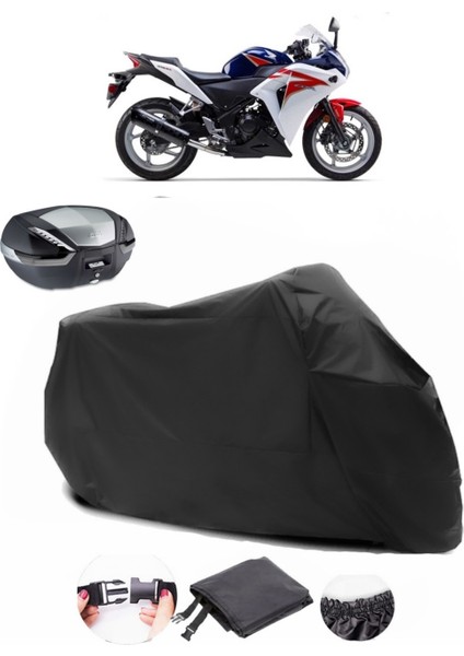Honda Cbr 250 R Siyah Arka Çanta Uyumlu Motosiklet Branda Su Geçirmez Dayanıklı Kumaş