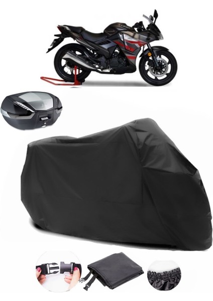 Lifan Kpr 200 Siyah Arka Çanta Uyumlu Motosiklet Branda Su Geçirmez Dayanıklı Kumaş