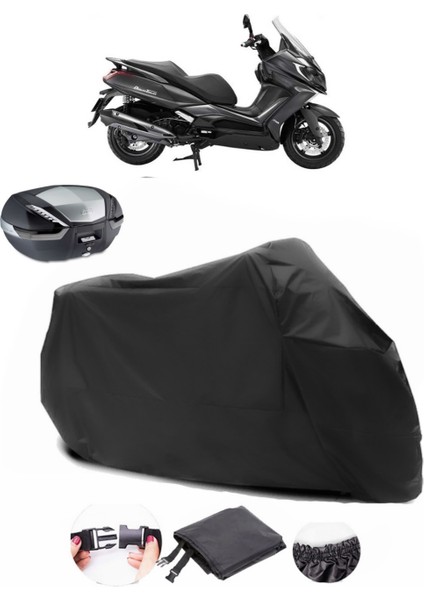 Kymco Downtown 350I Abs Siyah Arka Çanta Uyumlu Motosiklet Branda Su Geçirmez Dayanıklı Kumaş