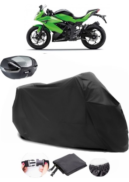 Kawasaki Ninja 250SL Siyah Arka Çanta Uyumlu Motosiklet Branda Su Geçirmez Dayanıklı Kumaş