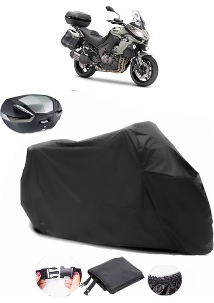 Kawasaki Klz 1000 Versys Siyah Arka Çanta Uyumlu Motosiklet Branda Su Geçirmez Dayanıklı Kumaş