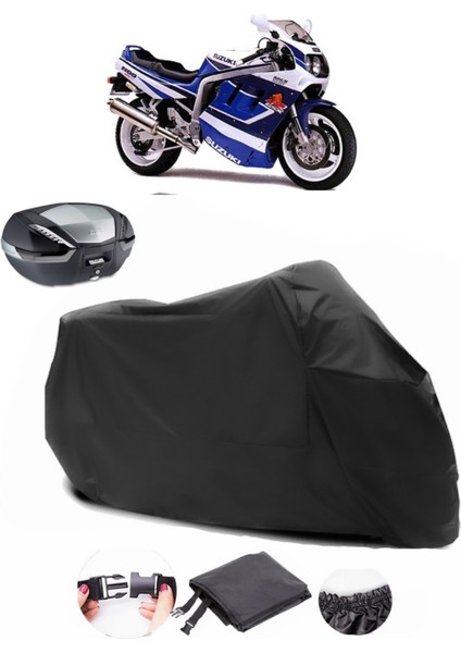 Suzuki Gsx-R 1100 Siyah Arka Çanta Uyumlu Motosiklet Branda Su Geçirmez Dayanıklı Kumaş