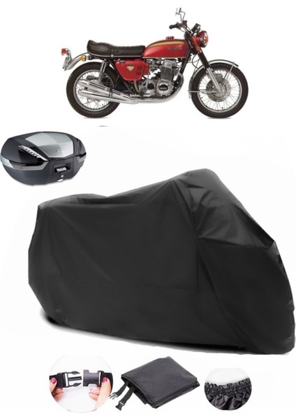 Honda Cb 750 Siyah Arka Çanta Uyumlu Motosiklet Branda Su Geçirmez Dayanıklı Kumaş