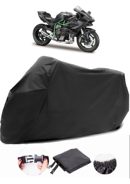 Kawasaki Ninja H2 Siyah Motosiklet Branda Su Geçirmez Dayanıklı Kumaş