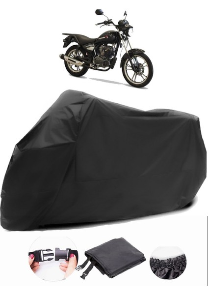 Asya Elegant 125 Siyah Motosiklet Branda Su Geçirmez Dayanıklı Kumaş