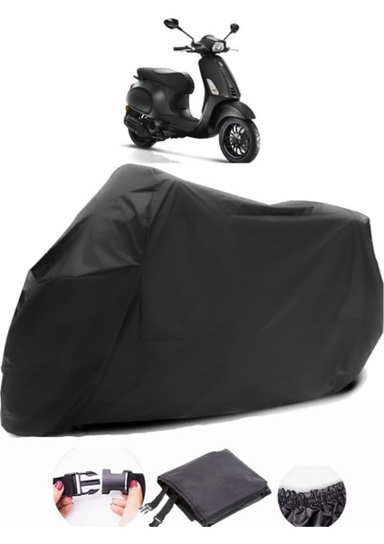 Vespa Sprint 150 Siyah Motosiklet Branda Su Geçirmez Dayanıklı Kumaş