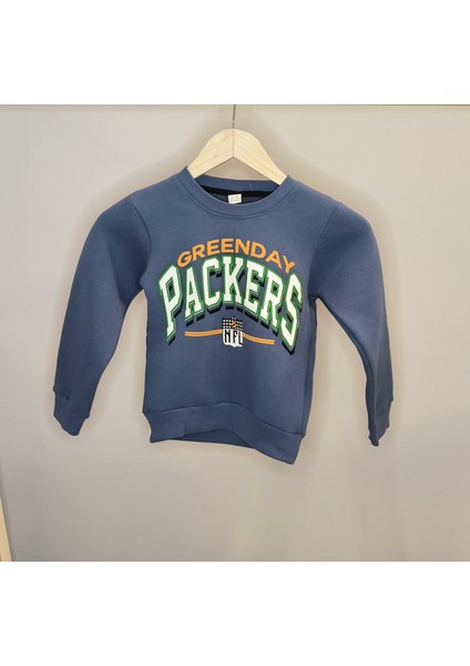 Packers Baskılı 3 Iplik Şardonlu Erkek Çocuk Sweatshirt