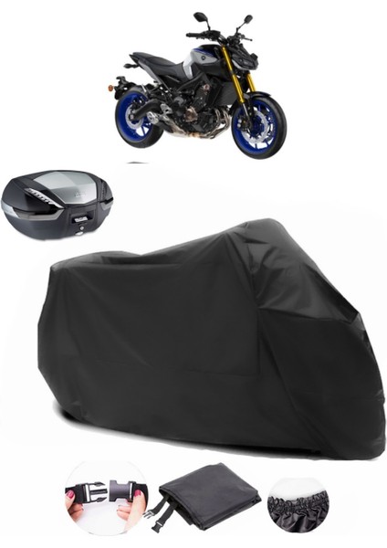 Yamaha Mt-09 Sp Siyah Arka Çanta Uyumlu Motosiklet Branda Su Geçirmez Dayanıklı Kumaş