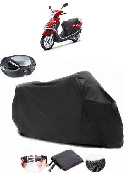 Kuba Matrix 150 Siyah Arka Çanta Uyumlu Motosiklet Branda Su Geçirmez Dayanıklı Kumaş