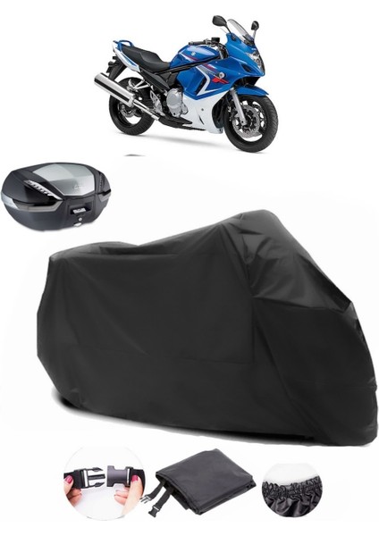 Suzuki Gsx 650 F Siyah Arka Çanta Uyumlu Motosiklet Branda Su Geçirmez Dayanıklı Kumaş