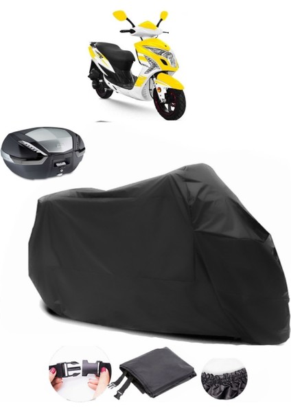 Yuki Yb 150 Jumbo Siyah Arka Çanta Uyumlu Motosiklet Branda Su Geçirmez Dayanıklı Kumaş