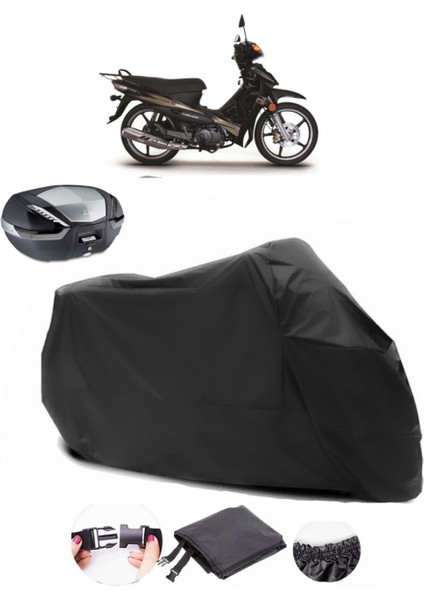 Rks Jaguar 100 Siyah Arka Çanta Uyumlu Motosiklet Branda Su Geçirmez Dayanıklı Kumaş