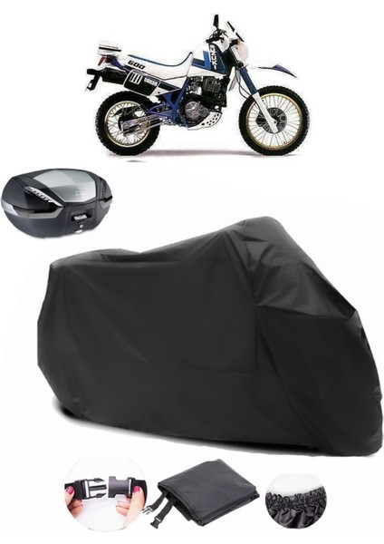 Suzuki DR600 Siyah Arka Çanta Uyumlu Motosiklet Branda Su Geçirmez Dayanıklı Kumaş