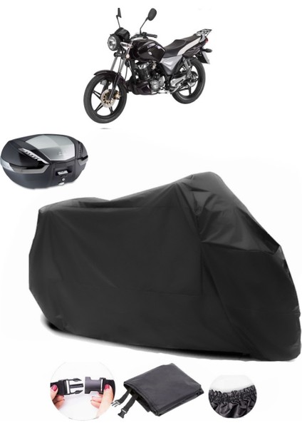 Keeway Speed 150 Siyah Arka Çanta Uyumlu Motosiklet Branda Su Geçirmez Dayanıklı Kumaş