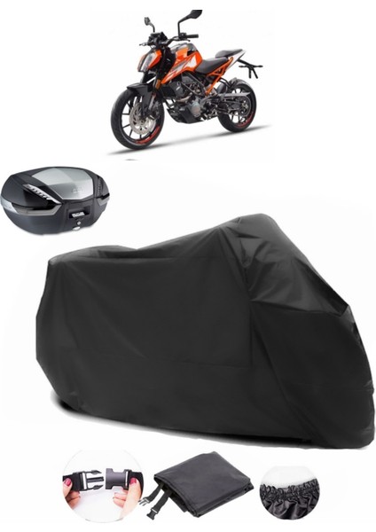 Ktm 125 Duke Siyah Arka Çanta Uyumlu Motosiklet Branda Su Geçirmez Dayanıklı Kumaş