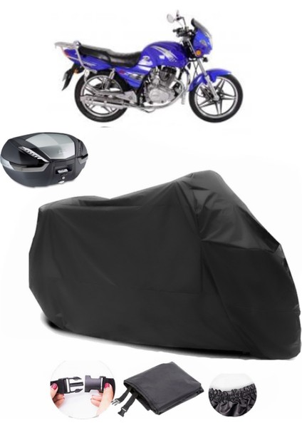 Kuba SL150-9 Siyah Arka Çanta Uyumlu Motosiklet Branda Su Geçirmez Dayanıklı Kumaş