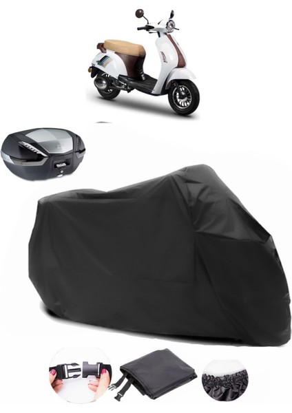 Motoran Allegro Siyah Arka Çanta Uyumlu Motosiklet Branda Su Geçirmez Dayanıklı Kumaş