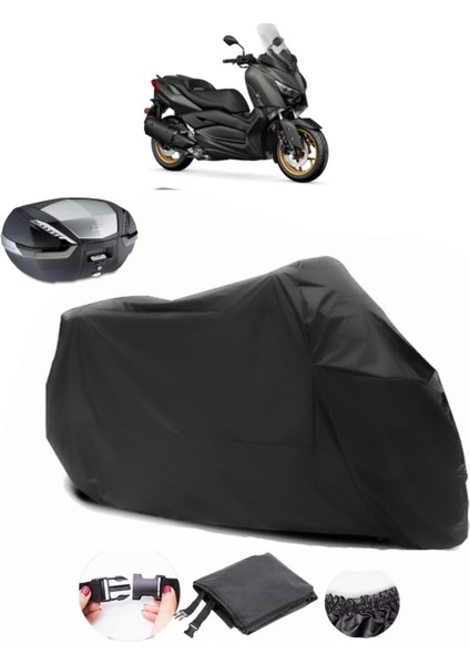Yamaha X-Max 250 Tech Max Siyah Arka Çanta Uyumlu Motosiklet Branda Su Geçirmez Dayanıklı Kumaş