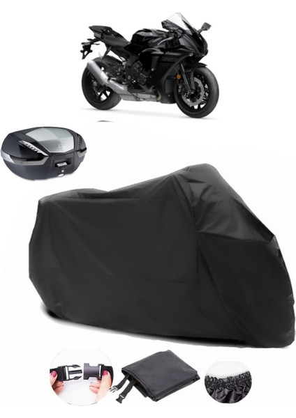 Yamaha Yzf R1 Siyah Arka Çanta Uyumlu Motosiklet Branda Su Geçirmez Dayanıklı Kumaş