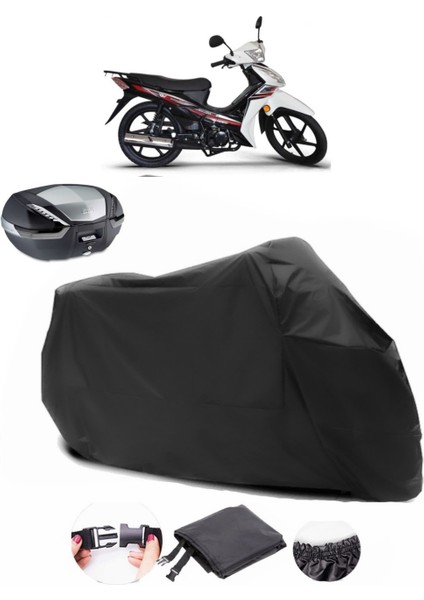 Rks Next 100 Siyah Arka Çanta Uyumlu Motosiklet Branda Su Geçirmez Dayanıklı Kumaş