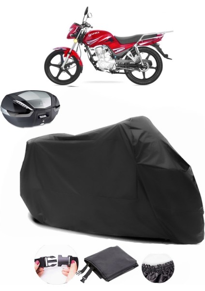 Yuki Forza 170 Siyah Arka Çanta Uyumlu Motosiklet Branda Su Geçirmez Dayanıklı Kumaş