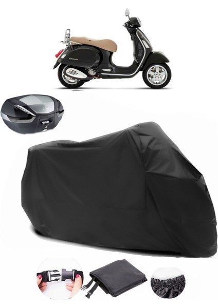 Vespa Gts 250 Abs Siyah Arka Çanta Uyumlu Motosiklet Branda Su Geçirmez Dayanıklı Kumaş
