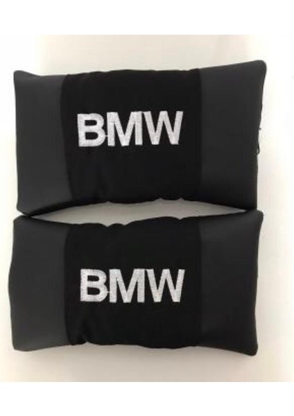 Bmw Nakışlı Deri 1 Çift Boyun Yastık ve 1 Çift Kemer Pedi modelleri